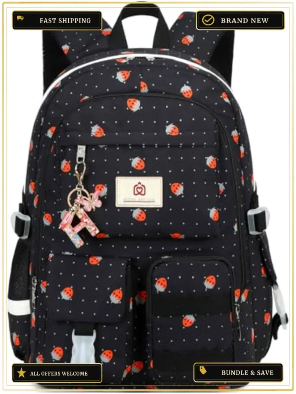 15.6 inch Laptop Backpack for Women Teen Girls Large College School Bookbag